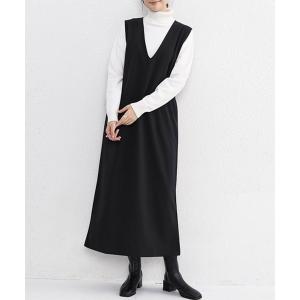 ジャンパースカート Vネックロングジャンスカの商品画像