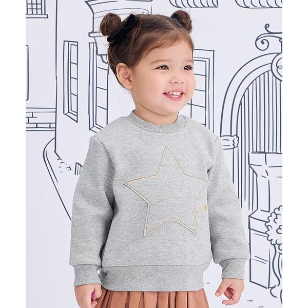 トレーナー  カノコ裏起毛トレーナー（星アップリケ） キッズ 子供服 男の子 女の子