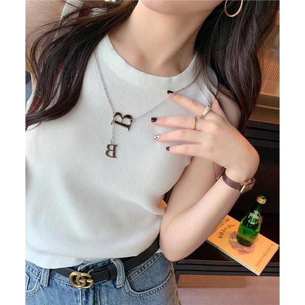 タンクトップ ノースリーブ 「M2SUQARED/エムツースクエア」ニットタンクトップ　ボーダー/無...