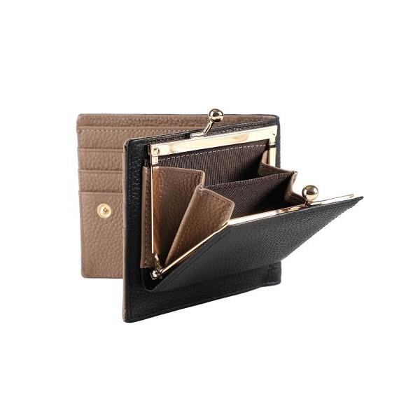 財布 LIZDAYS がま口デザイン本革二つ折り財布 レディース メンズ