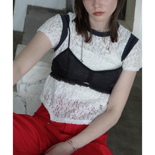 キャミソール チャーム付きシアーキャミビスチェ