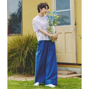 ワイドパンツ ジーンズ デニム デニムパンツ 「4サイズ展開」ライトオンスデニムツイストバギーパンツ レディース