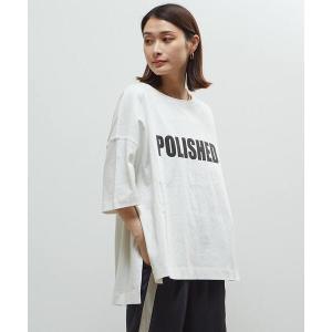 tシャツ 「定番」ロゴプリント製品染ビックTシャツ レディース