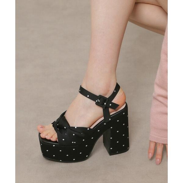 サンダル 「ラク盛り／サンダル」リピーター続出／脚長美脚　ツイストリボンサンダル レディース