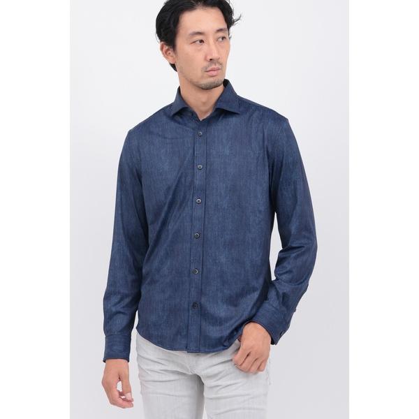 シャツ COOLハイテンションデニムプリントカッタウェイSH メンズ