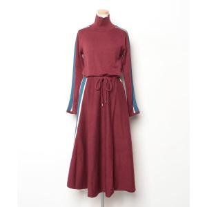 「PAMEO POSE」 ニットワンピース FREE レッド レディース