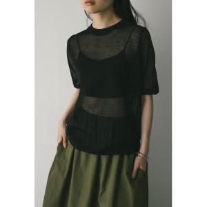 tシャツ ウォッシャブルリネンニットT レディース