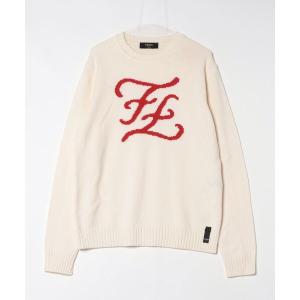 「FENDI」 長袖ニット 52 ホワイト メンズ