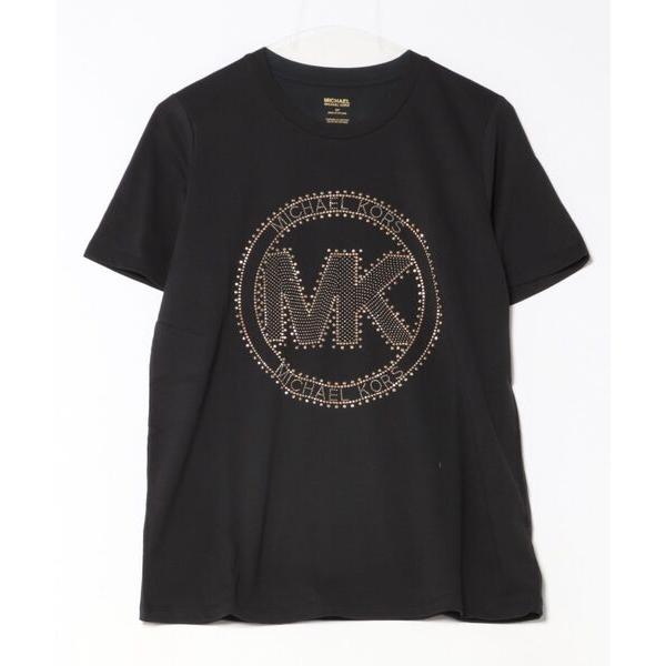 tシャツ ラインストーン MK サークル ロゴ Tシャツ レディース