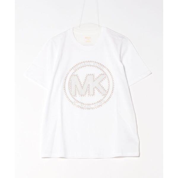 tシャツ ラインストーン MK サークル ロゴ Tシャツ レディース