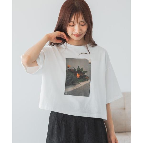 tシャツ フラワーモチーフTシャツ　572883 レディース