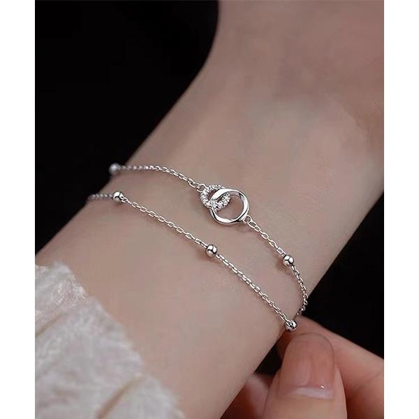 ブレスレット 二連チェーンモチーフブレスレット(LEY) メンズ レディース