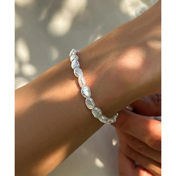 ブレスレット パール風ストーンブレスレット(LEY) メンズ レディース