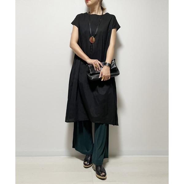 ワンピース 「Fizz/フィズ」　コットンキャンブリック　裾バルーンクルーネックワンピース