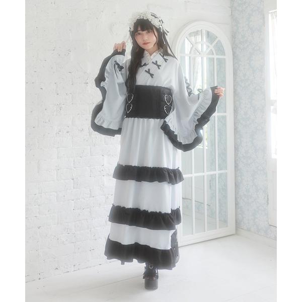 浴衣 リボンレースアップティアード浴衣 レディース