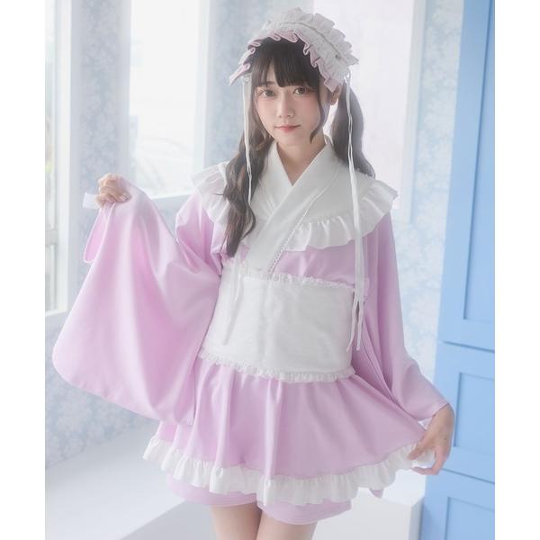 浴衣 ヨークフリルジャージメイド浴衣 レディース