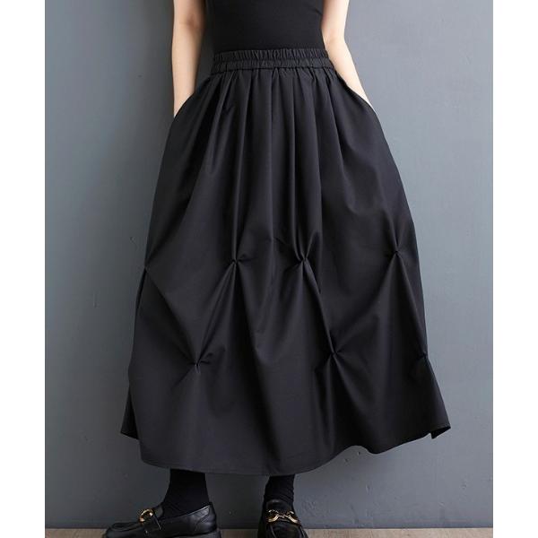 スカート ドローストリングシャーリングティアードスカート