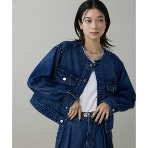 デニムジャケット gジャン 「別注アイテム」ノーカラーデニムジャケット Dates「Healthy DENIM」 レディース