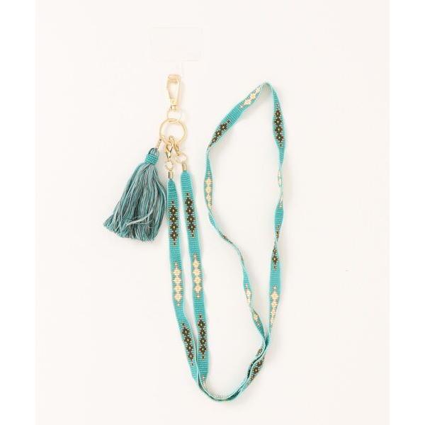 「チャイハネ」オルテガ柄ビーズロングストラップ