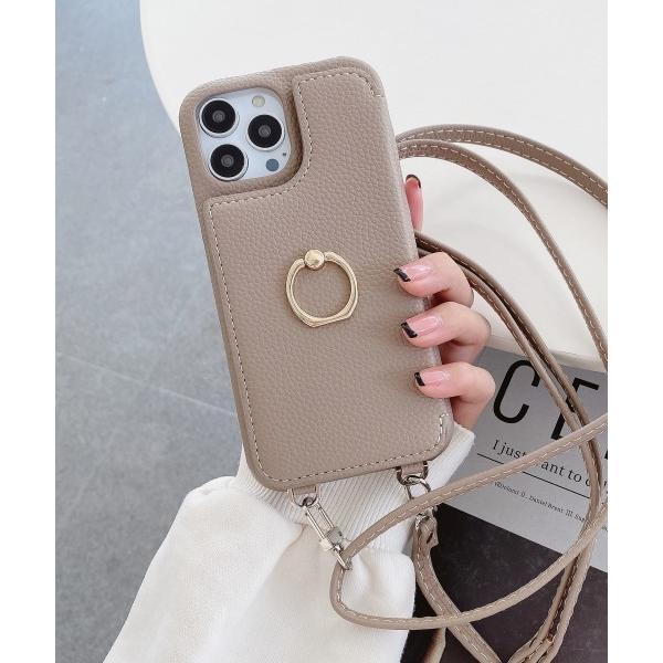 スマホケース Shoulder Leather iPhone Case 15 16 Plus Pro...
