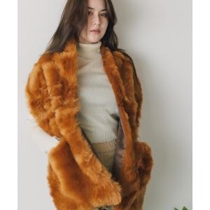 ストール マフラー TWEEDMILL/ツイードミル 28x174cm Faux Fur Scarf with Pockets/ Suede Back