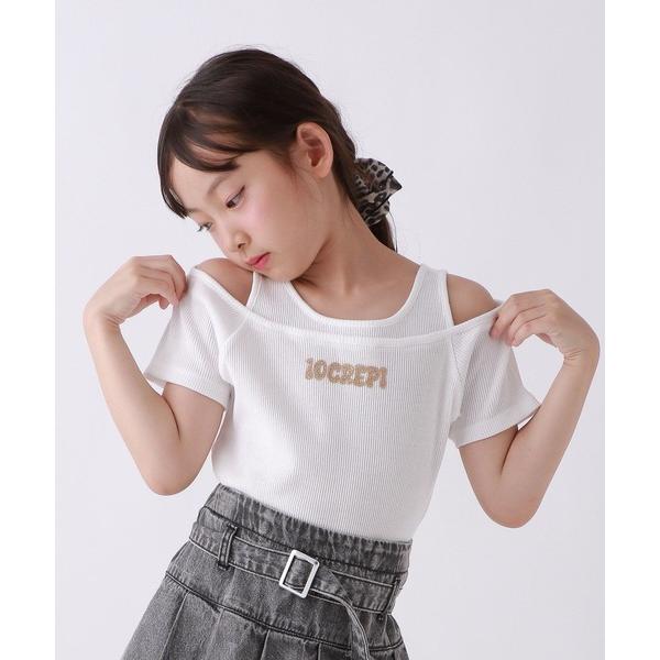 tシャツ 「10C REPIPI」レイヤードオフショルTシャツ キッズ 子供服 女の子