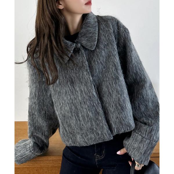 ブルゾン アウター 「Eclat one」シャギー ショート丈 コート ジャケット レディース