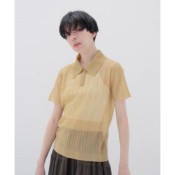 ポロシャツ ポロ shiny sheer random rib POLO(シャイニーシアーランダムリ...