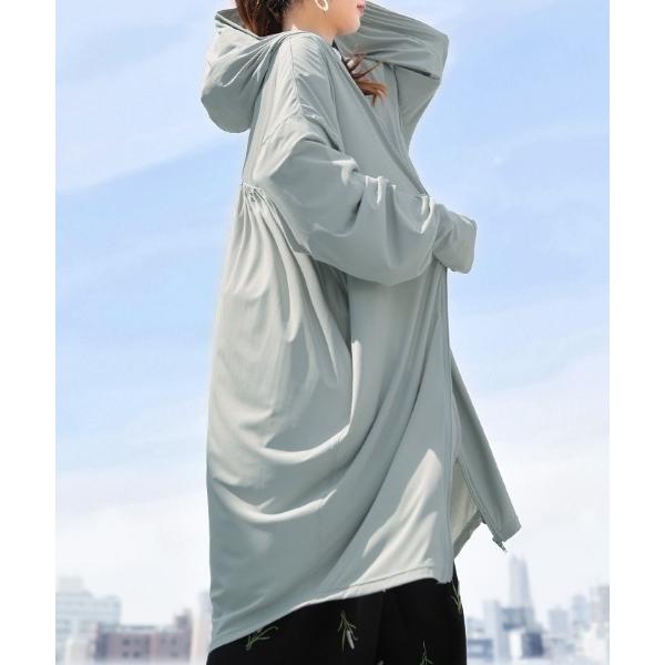 パーカー UVカット UPF50++ ロングパーカー レディース