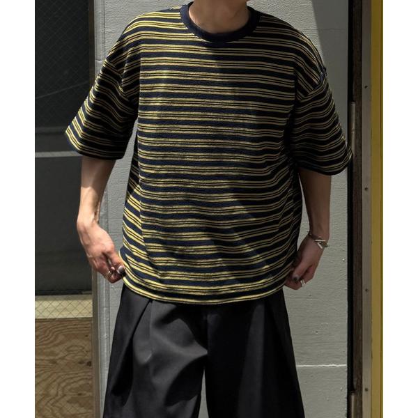 tシャツ ドローコードボーダー半袖Tシャツ メンズ レディース