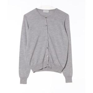「JOHN SMEDLEY」 ニットカーディガン M グレー レディース