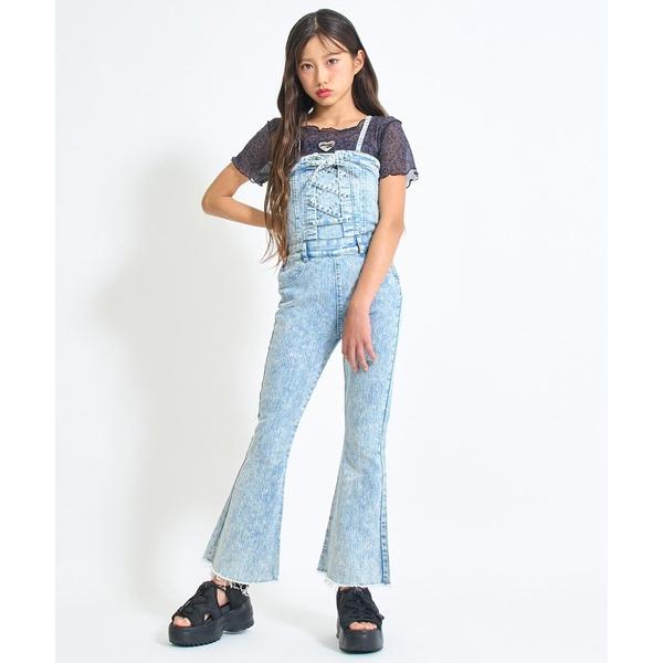 サロペット オーバーオール レースアップ フレア サロペット「キッズお揃い」 キッズ 子供服 女の子