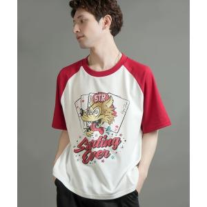 tシャツ 「Starting Over/スターティングオーバー」classic design vintage like printed raglan sleeves ringer T-shirts/クラシックデザイン ヴィンテー…