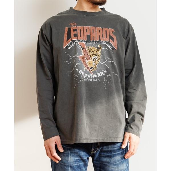 tシャツ レオパードロック製品染め長袖Tシャツパパサイズ メンズ