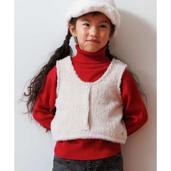 ベスト ママとおそろいシャギーベスト80〜140cm キッズ 子供服 女の子