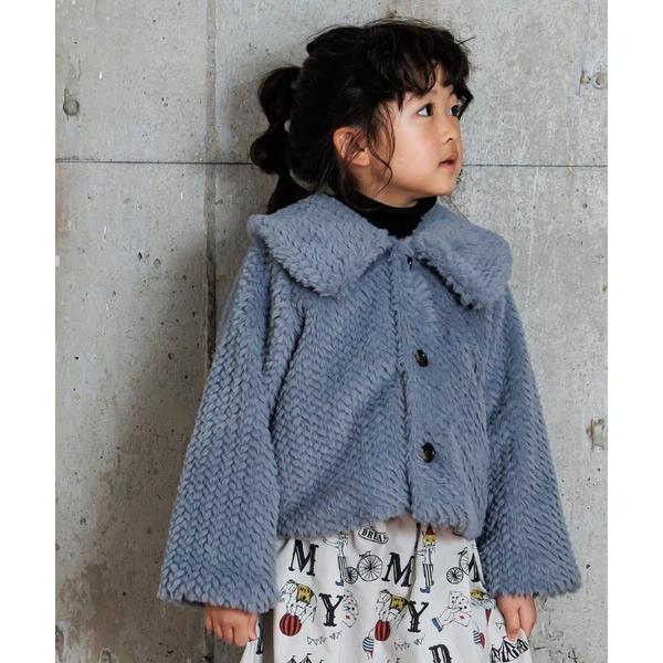 コート アウター ママとおそろいビッグカラーファージャケット80〜140cm キッズ 子供服 女の子