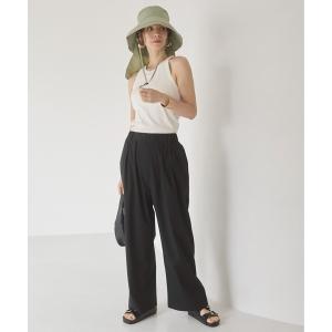 パンツ 「接触冷感/撥水/UVケア/ストレッチ/シワになりにくい」ワイドパンツ レディース