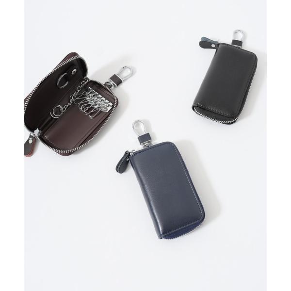 キーケース Craig 本革ラウンドファスナーカード＆スマートキーケース/スムースレザー キーリング...