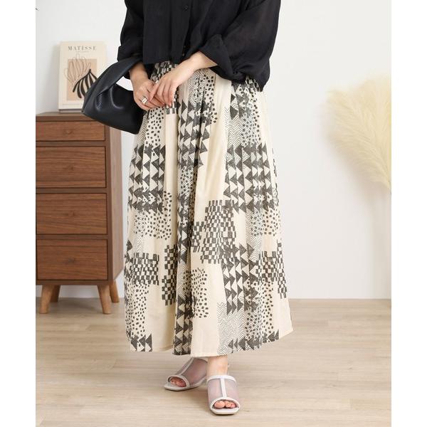 スカート 綿ボイル はんこキカ フレアースカート