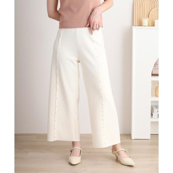 スラックス パンツ ライトポンチパール デザインパンツ レディース