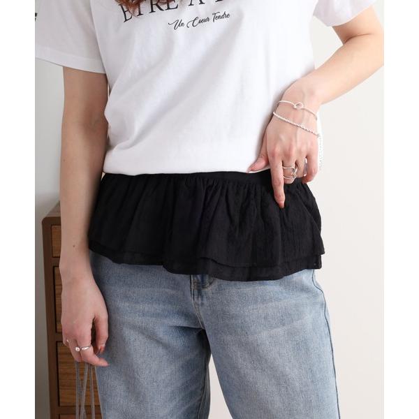 スカート 刺繍フレアレイヤードミニスカート