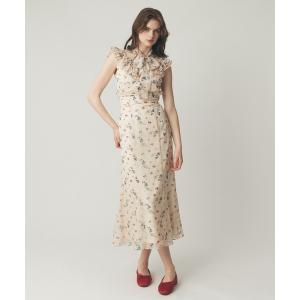 スカート シアーシフォンフラワースカート