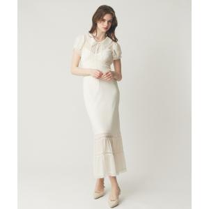 ワンピース シフォンレースカラーワンピース