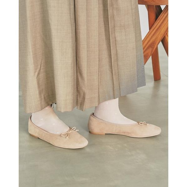 バレエシューズ パンプス 羊革スエード フラット バレエシューズ