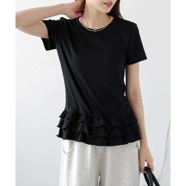 tシャツ フリルヘムTシャツ レディース