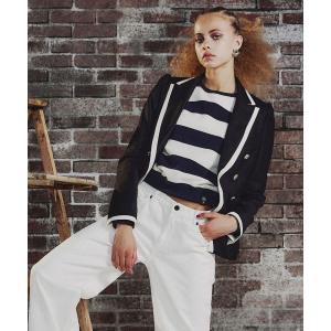 ジャケット テーラードジャケット ウールシルク ダブルブレストジャケット レディース