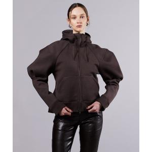 パーカー ペプラム ダンボールパーカー レディース