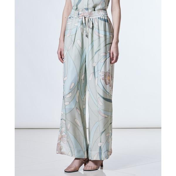 パンツ レーヨンフラワープリントパンツ レディース
