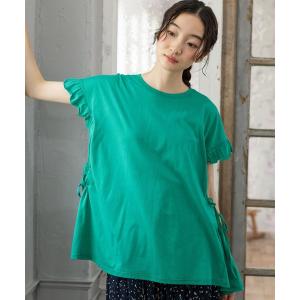 tシャツ サイドシャーリングフリルプルオーバー レディース