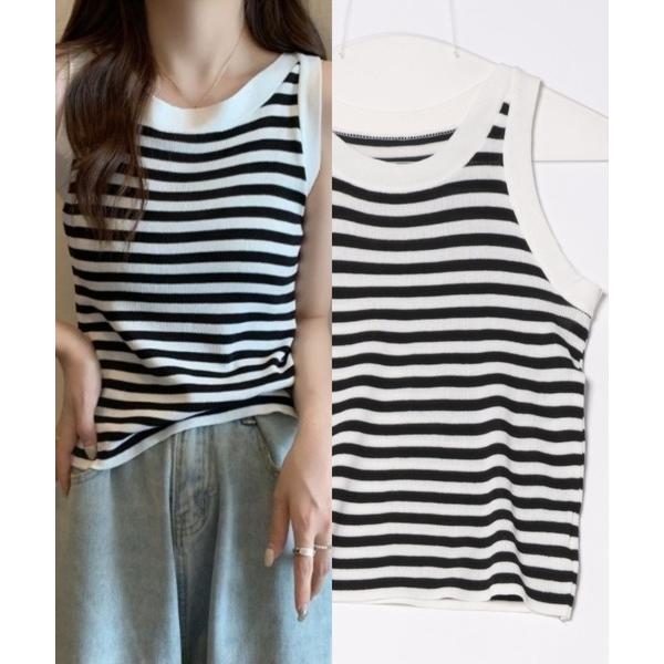 タンクトップ ノースリーブ アメスリニットタンクトップ レディース